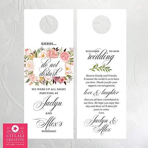 Blush Botanical Garden of Roses Do Not Disturb (Set of 10) Wedding Door Hangers Blush Botanical Garden of Roses Do Not Disturb (Set of 10) Wedding Door Hangers