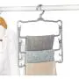 Dasior 4 Pcs Plastic Multi-Layer Trousers Hanging Rack Holder, Rotatable Non Slip Closet Hangers Space Saver for Pants Clothes Scarf Storage Beige