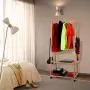 Homfa Bamboo Clothes Rack on Wheels Rolling Garment Rack with 2-Tier Storage Shelves and 4 Coat Hooks for Shoes, Clothing Homfa Bamboo Clothes Rack on Wheels Rolling Garment Rack with 2-Tier Storage Shelves and 4 Coat Hooks for Shoes, Clothing