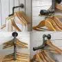 WCHAOEN Industrial Iron Pipe Wall Mounted Clothes Rail Coat Towel Storage Vintage Rack Cloth Hanger Shelf Accessories Tool