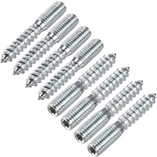 uxcell 8Pcs M8 50mm Long Hanger Bolt Double Headed Bolt Self-Tapping Screw for Furniture
