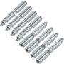 uxcell 8Pcs M8 50mm Long Hanger Bolt Double Headed Bolt Self-Tapping Screw for Furniture