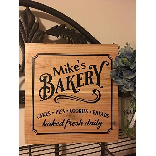 PERSONALIZED BAKERY SIGN, 10X10 RUSTIC RECLAIMED CEDAR SIGN, INCLUDES HANGER, HANDMADE, Birthday Gift, Anniversary Gift, Wedding Gift, Unique Gift, Kitchen Decor