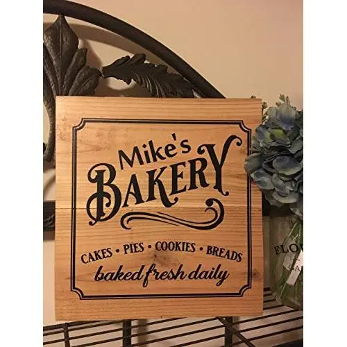 PERSONALIZED BAKERY SIGN, 10X10 RUSTIC RECLAIMED CEDAR SIGN, INCLUDES HANGER, HANDMADE, Birthday Gift, Anniversary Gift, Wedding Gift, Unique Gift, Kitchen Decor PERSONALIZED BAKERY SIGN, 10X10 RUSTIC RECLAIMED CEDAR SIGN, INCLUDES HANGER, HANDMADE, Birthday Gift, Anniversary Gift, Wedding Gift, Unique Gift, Kitchen Decor