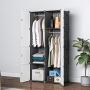 KOUSI Portable Closet Wardrobe Closet Room Closet with Doors Wardrobe with Storage Wardrobes for Bedrooms Portable Closet Wardrobe Bedroom Armoire, Black, 2 Hanger KOUSI Portable Closet Wardrobe Closet Room Closet with Doors Wardrobe with Storage Wardrobes for Bedrooms Portable Closet Wardrobe Bedroom Armoire, Black, 2 Hanger