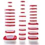 Rubbermaid Easy Find Vented Lids Food Storage Containers, Set of 30 (60 Pieces Total), Racer Red