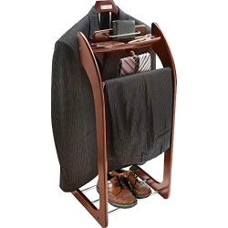 Smartek Mahogany Hardwood Clothes Valet Stand