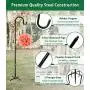 Artibear Adjustable Outdoor Shepherd Hook Stand with 5 Prong Base, 76 Inches Tall 3/5 in Thick, Shiny Black (2 Packs)