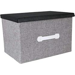 Natural Jute Jumbo Storage Boxes - Closet Bedroom Archival Organization - Grey