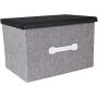 Natural Jute Jumbo Storage Boxes - Closet Bedroom Archival Organization - Grey