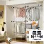 DIY Telescopic Hanger Shelf Hanging Rail Movable Holds Organizer Wardrobe Rack, Clothes Organizer, Clothes Wardrobe 3 Poles 3 Bars with Retractable Tray,With2Trays DIY Telescopic Hanger Shelf Hanging Rail Movable Holds Organizer Wardrobe Rack, Clothes Organizer, Clothes Wardrobe 3 Poles 3 Bars with Retractable Tray,With2Trays