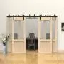 ZEKOO 12 FT 4 Doors Bypass Barn Door Hardware Four Hangers Style Roller Kit