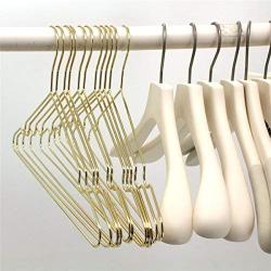 KOOBAY 30Pack 16.5" Adult Size Fashion Golden Shiny Metal Wire Hangers Apparel Display Clothes Coat Hangers