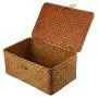 Vosarea Rattan Storage Basket Makeup Organizer Multipurpose Container with Lid