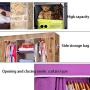 WN - Cloth Wardrobe Dustproof Assembly Folding Combination Cloth Wardrobe Coat Rack Storage Clothes Hanger Folding Storage Cabinet (Color : C)