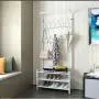 QPSGB Multi-Functional Floor Coat Rack, Simple Clothes Rack Combination Hanger, Household Rack Bedroom Hanging Clothes Rack (Color : Black Walnut, Size : Medium)