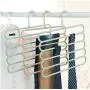 Pants Hangers Holders Multifunction Trousers Hanger Storage Rack Clothes Hanger Tie Scarfs Belt Towel Non-Slip Magic Hanger 10PC Random Color