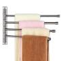 HOMEIDEAS Swing Out Towel Bar SUS304 Stainless Steel 4-Bar Folding Arm Swivel Hanger Bathroom Storage Organizer Wall Mount Towel Rack,Brushed Finish HOMEIDEAS Swing Out Towel Bar SUS304 Stainless Steel 4-Bar Folding Arm Swivel Hanger Bathroom Storage Organizer Wall Mount Towel Rack,Brushed Finish