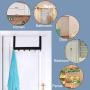 SKOLOO Over The Door Hanger, Assembly & Heavy Duty - 6 Hooks, Stainless Steel Over Door Hooks for Hanging, Over The Door Towel Rack for Bathroom Over The Door Coat Rack, Black