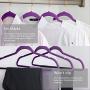 MIZGI Premium Velvet Hangers (Pack of 50) Heavyduty - Non Slip - Velvet Suit Hangers Dark Purple - Copper/Rose Gold Hooks,Space Saving Clothes Hangers