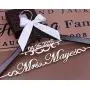 Bridal hangers for wedding dress, Hangers personalized for bride, Mrs hangers for wedding dress EL002