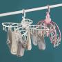 Clothes Drying Rack - Butterfly Clothing Racks - Laundry Portable Clothesline Includes 24 Metal Clothespins Hanger Clips Set - Baby Clothes Storage Closet - Herb Hanging Air Dryer (Pink)