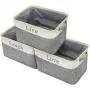 Sorbus Storage Basket Set [Pack 3] Large 15 x 10 x 9 Live Laugh and Love, Big Rectangular Fabric Collapsible Organizer Bins with Carry Handles for Easy Use (Storage Grey Bins - Lowercase Text)