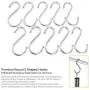 Premium Stainless Steel Metal S Hooks Kitchen Pot Pan Hanger Clothes Storage Rack Polished 10 Pcs/Pack 3 Inches Round