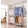 Goldcart GC552222 Portable Indoor Garment Rack Coat Hanger Clothes Wardrobe, Height 160-320cm Width 120-220cm Adjustable, Grey Close to White Pipes and Black Brackets, 2 Count Goldcart GC552222 Portable Indoor Garment Rack Coat Hanger Clothes Wardrobe, Height 160-320cm Width 120-220cm Adjustable, Grey Close to White Pipes and Black Brackets, 2 Count