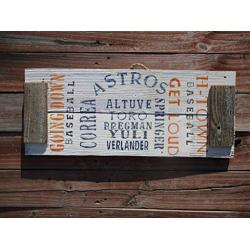 Vintage look HOUSTON ASTROS Altuve Springer Correra Yuli Toro Bregman Verlander Baseball H-Town jute hanger antique style primitive style. weathered wood sign