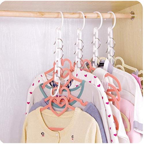 10Pcs 3D Space Saving Hanger Magic Clothes Hanger Decoration with Hook Closet Organizer Home Tools