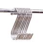 JINHEZO Premium 20-Pack Larger Round S Shaped Hooks in Polished Stainless Steel Metal, Hangers Hanging Hooks for Kitchen, Work Shop, Bathroom, Garden, Kitchenware Pots Utensils, Clothes, Bags, Towels