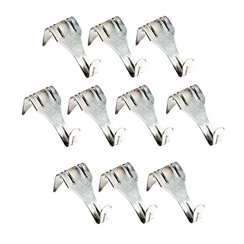 Chris.W Wide Picture Molding Hooks Picture Rail Hooks Hangers, Pack of 10, Heavy Duty S-Hook, Nickel Plated (Large)