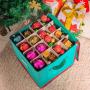 Joiedomi Christmas Ornament Storage Boxes with Adjustable Dividers, Hold Up to 64 Ornaments Balls (13” x 13” x 13.5”)