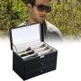Fine Storage Boxes Leather Multi Sunglasses Organizer for Women Men, Sunglasses Display Case Watch Organizer Jewelry Collection Case, Sunglass Glasses Storage Holder Boxes with 18 Slots