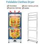 KASYDoFF Clothes Dryer Portable 3-Tier 1.7 Meters Foldable Clothes Drying Rack Energy Saving (Anion) Clothing Dryers Digital Automatic Timer with Remote Control for Apartment Houses KASYDoFF Clothes Dryer Portable 3-Tier 1.7 Meters Foldable Clothes Drying Rack Energy Saving (Anion) Clothing Dryers Digital Automatic Timer with Remote Control for Apartment Houses