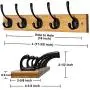 Dseap Wall Mounted Coat Rack: 16” Hole to Hole, Coat Hook Hanger with 5 Metal Hooks for Hanging Coats Towels Hats Clothes, Natural & Black Dseap Wall Mounted Coat Rack: 16” Hole to Hole, Coat Hook Hanger with 5 Metal Hooks for Hanging Coats Towels Hats Clothes, Natural & Black