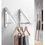Seamaid Folding Wall Mounted Clothes Hanger - Collapsible Hidden Aluminum Clothes Drying Rack Space Savers - Easy Installation Home Storage Organizer Retractable Portable Coat Racks for Laundry Room