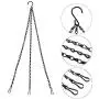 JINMURY Black Flower Pot 15.7Inch Chain Hanging Basket Flower Pot Galvanized Replacement 3 Point Garden Plant Pots Hanger Decoration (Set of 3)