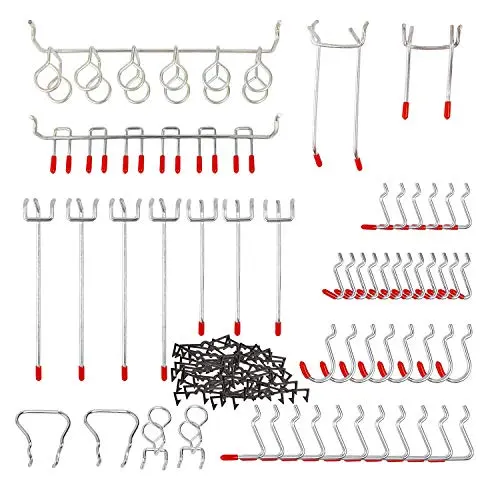 Pegboard Hooks Assortment, HomeCito 52 Pack Pegboard Storage Hooks System Peg Board Tool Hanger Set, Garage Kitchen Workshop Organizer Utility Hooks for 1/8" 1/4" Pegboard, Peg Locks Included Pegboard Hooks Assortment, HomeCito 52 Pack Pegboard Storage Hooks System Peg Board Tool Hanger Set, Garage Kitchen Workshop Organizer Utility Hooks for 1/8" 1/4" Pegboard, Peg Locks Included