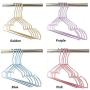 10pcs Random Color Aluminum Alloy Hanger for Clothes,Strong Metal Shirts Dress Sun-top Hanger