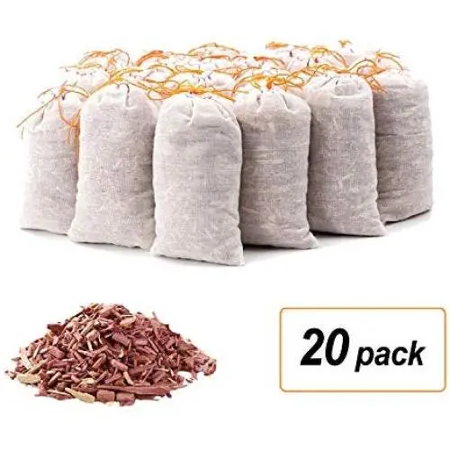 SMLHOME Cedar Wood Blocks for Clothes Storage, Cedar Balls and Sachets Bags, Cedar Chips for Closets and Drawers, Cedar Hangers for Closet (Cedar-20Bags)