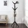 DNSJB Solid Wood Coat Rack Entryway Standing Hat Jacket Coat Clothes Hanger Holder Stand Hall Tree 8 Hooks (Color : D)
