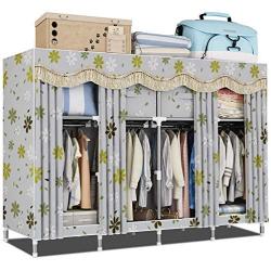 WN - Cloth Wardrobe Assembly Cloth Wardrobe Storage Clothes Hanger Coat Rack Large Folding Storage Cabinet (Color : C)