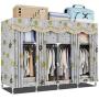 WN - Cloth Wardrobe Assembly Cloth Wardrobe Storage Clothes Hanger Coat Rack Large Folding Storage Cabinet (Color : C)