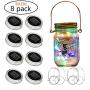 Bethlehem Lighting Updated Solar Mason lid Light, 8 Pack 30Led Waterproof Fairy Firefly, Including 8 Hangers and 6 pcs PVC (excluding jar), Best for Courtyard Garden,Wedding(Multi Color)