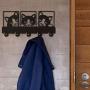 Peeping Cat Key Hook Wall Door Clothes Coat Hat Hanger Key Holder with 5 Hooks Strong Adhesive Sticker Wood Hooks, Animal Design Unique Home Décor,Unique Gift. (P3)