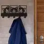 Peeping Cat Key Hook Wall Door Clothes Coat Hat Hanger Key Holder with 5 Hooks Strong Adhesive Sticker Wood Hooks, Animal Design Unique Home Décor,Unique Gift. (P3)
