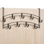 Lynk Over Door Accessory Holder - Scarf, Belt, Hat, Jewelry Hanger - 9 Hook Organizer Rack - Bronze