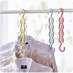 3D Space Saving Hanger Magic Clothes Hanger with Hook Closet Organizer Home Tools Multi-Purpose thickdrying Storage Racks 10pcs Random Color
